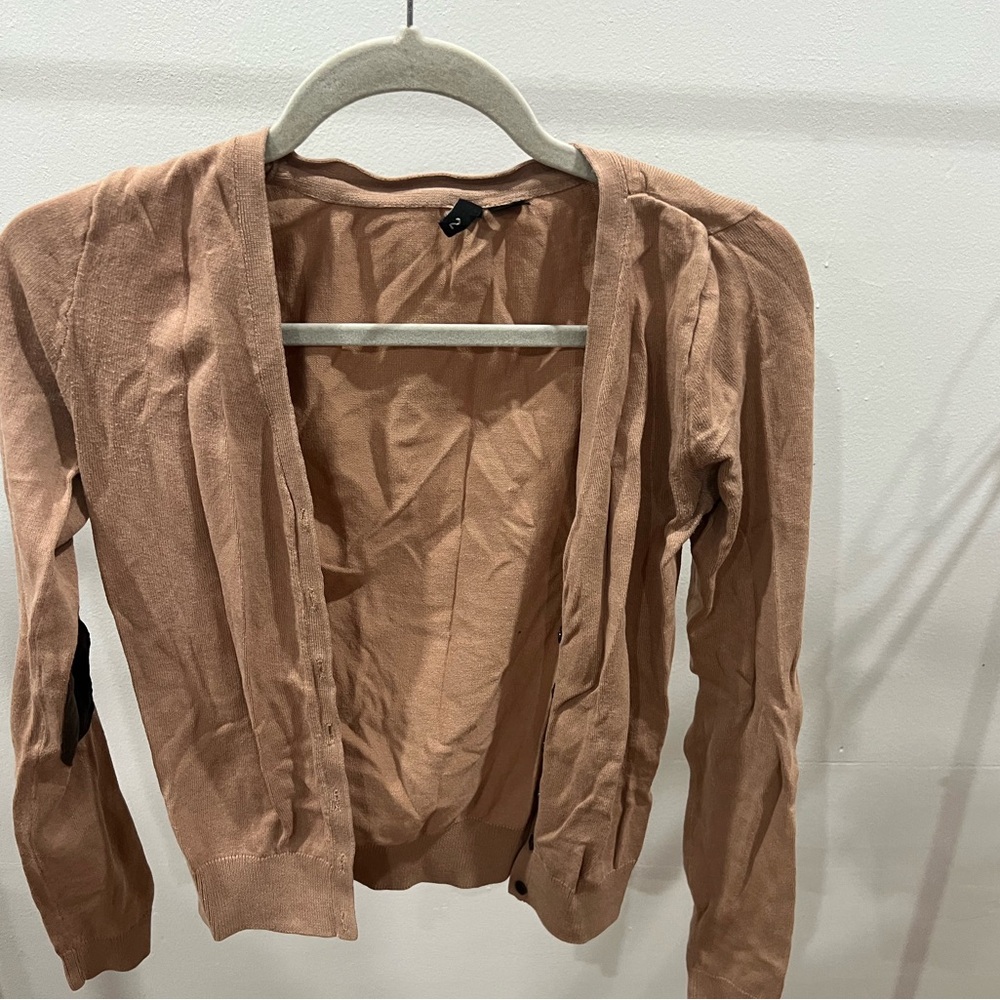 Lightweight cardigan with elbow patches